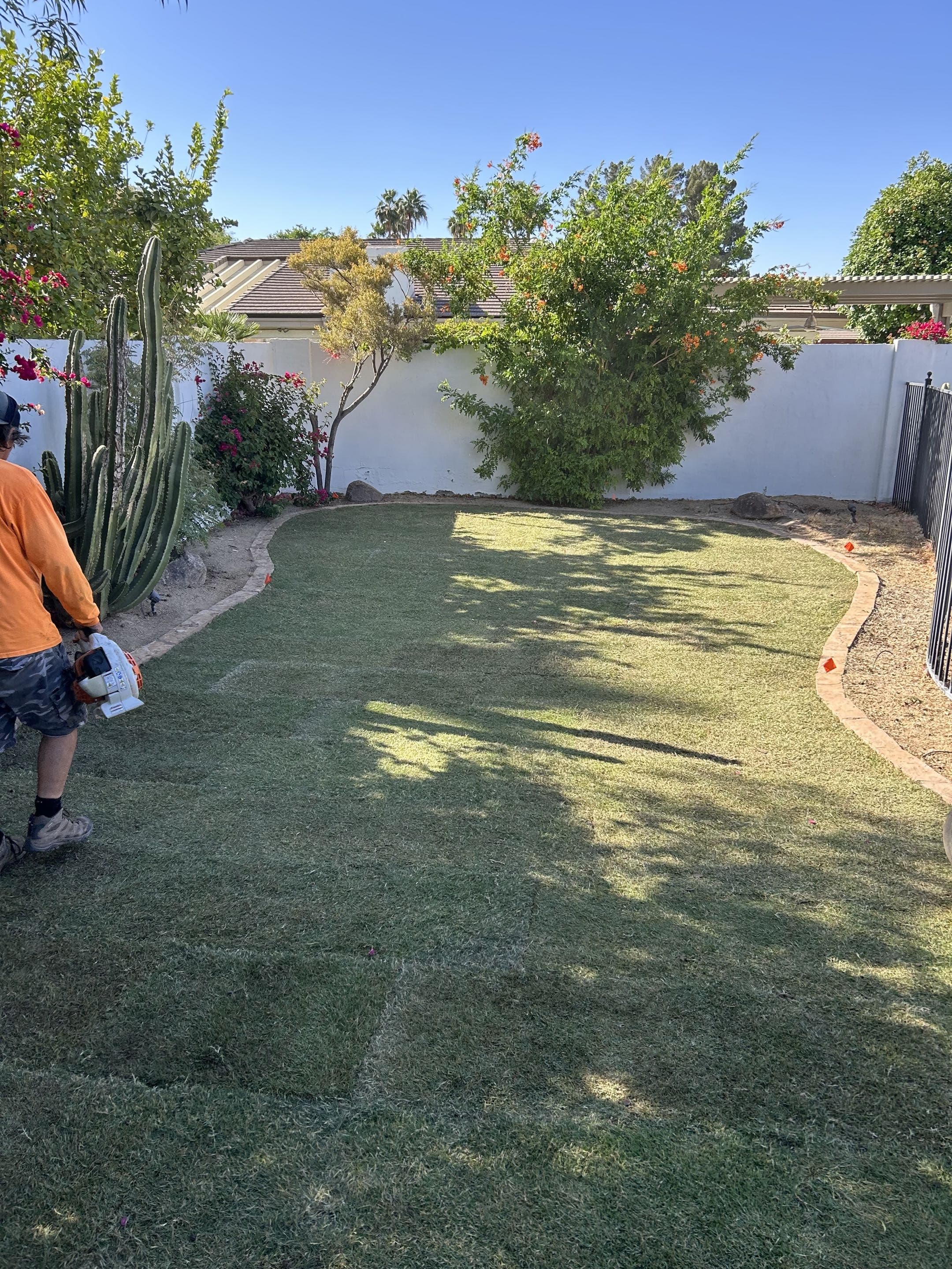 Completed landscaping job